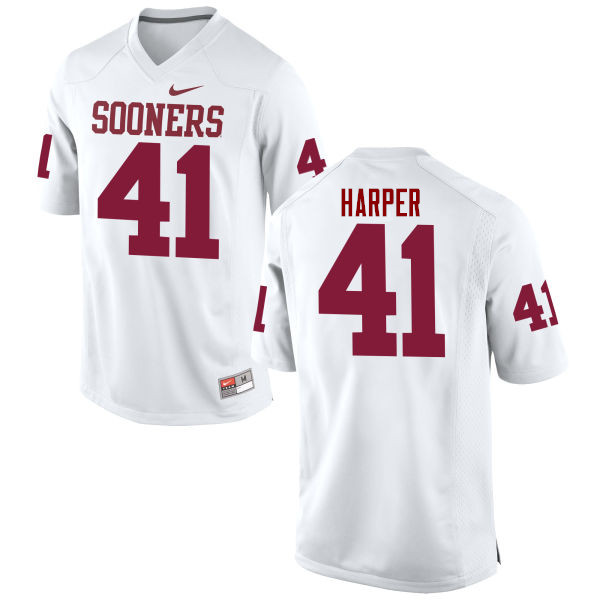 Men Oklahoma Sooners #41 Casey Harper College Football Jerseys Game-White - Click Image to Close